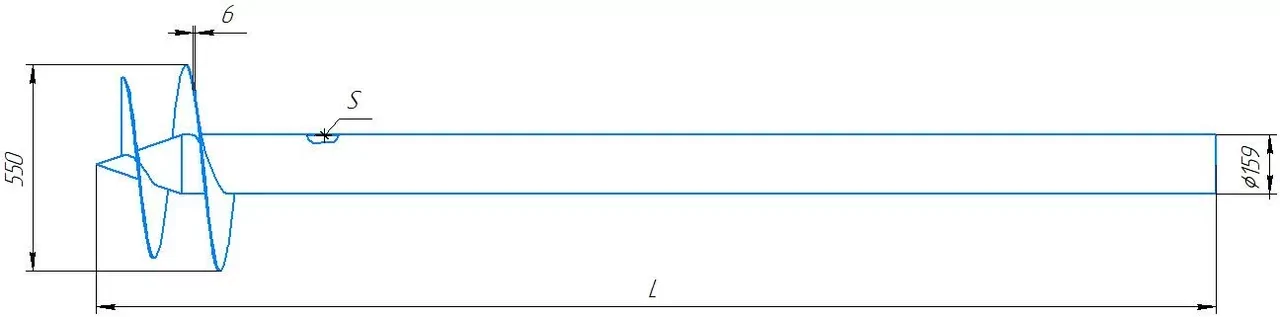 Винтовые сваи Труба: D159 мм. Лопасти: D550 мм. чертеж